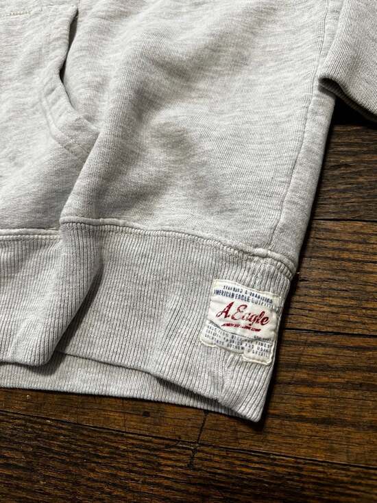 Vintage Y2K Green and White American Eagle Hoodie Athletics Large - Picture 2 of 9